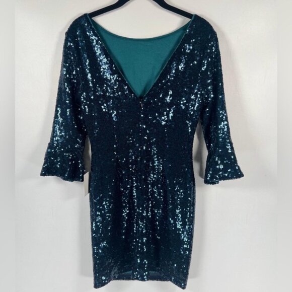 NWT LULUS Feel the Light Navy Blue Sequin Bodycon Dress 4D0014 Sz M - Picture 6 of 15